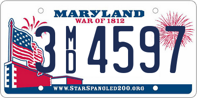 MD license plate 3MD4597