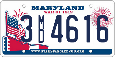 MD license plate 3MD4616