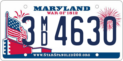 MD license plate 3MD4630