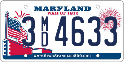 MD license plate 3MD4633