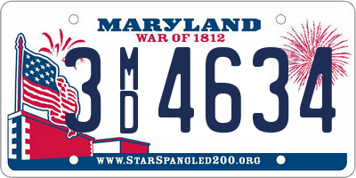 MD license plate 3MD4634