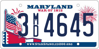 MD license plate 3MD4645