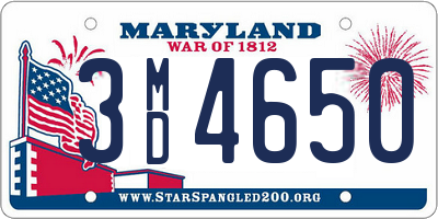 MD license plate 3MD4650