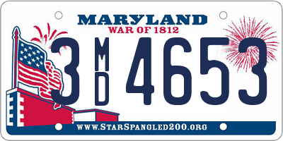 MD license plate 3MD4653