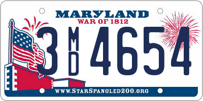 MD license plate 3MD4654