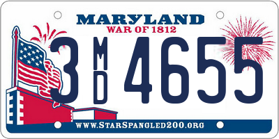 MD license plate 3MD4655