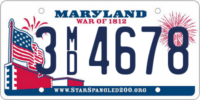 MD license plate 3MD4678