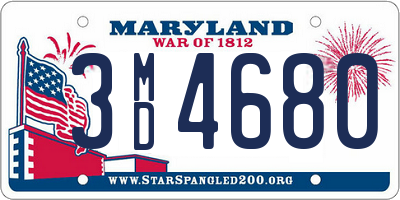 MD license plate 3MD4680