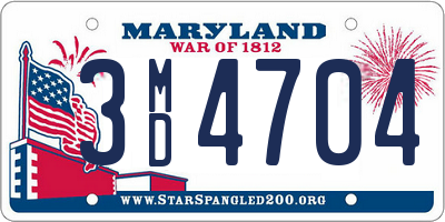 MD license plate 3MD4704