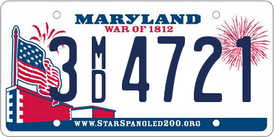 MD license plate 3MD4721