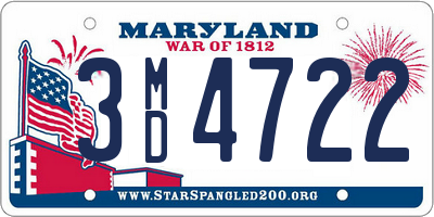 MD license plate 3MD4722