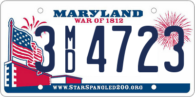 MD license plate 3MD4723