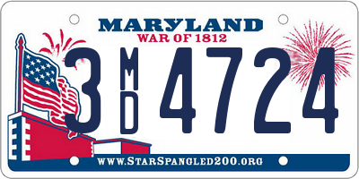 MD license plate 3MD4724