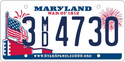 MD license plate 3MD4730