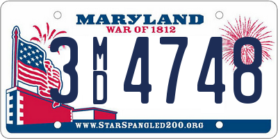 MD license plate 3MD4748