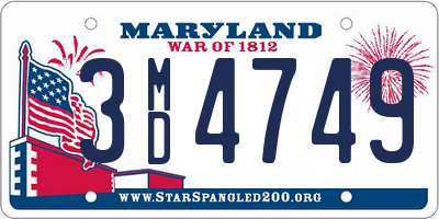 MD license plate 3MD4749