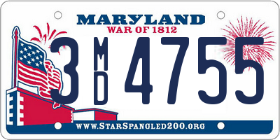 MD license plate 3MD4755