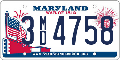 MD license plate 3MD4758