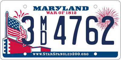 MD license plate 3MD4762