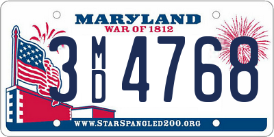 MD license plate 3MD4768