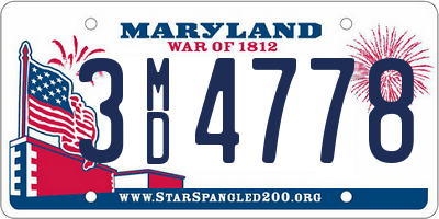 MD license plate 3MD4778