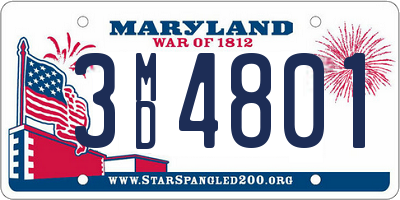 MD license plate 3MD4801