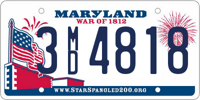 MD license plate 3MD4818