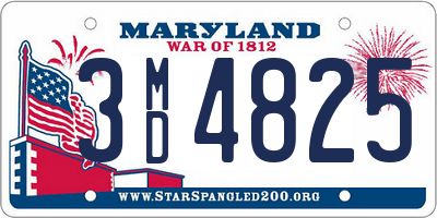 MD license plate 3MD4825