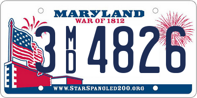 MD license plate 3MD4826