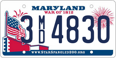 MD license plate 3MD4830