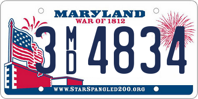 MD license plate 3MD4834