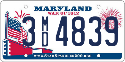 MD license plate 3MD4839