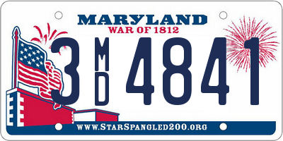 MD license plate 3MD4841