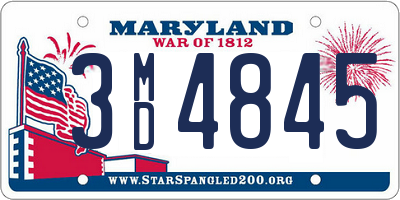 MD license plate 3MD4845