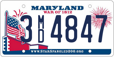 MD license plate 3MD4847