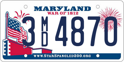 MD license plate 3MD4870