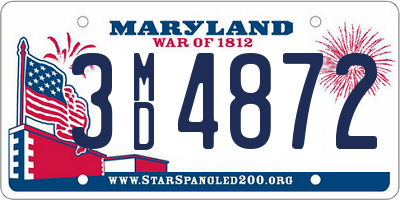 MD license plate 3MD4872