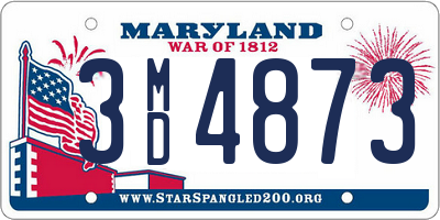 MD license plate 3MD4873