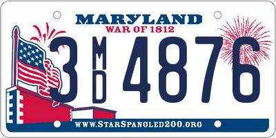 MD license plate 3MD4876