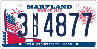 MD license plate 3MD4877