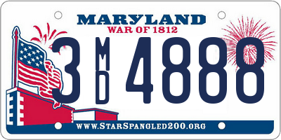 MD license plate 3MD4888