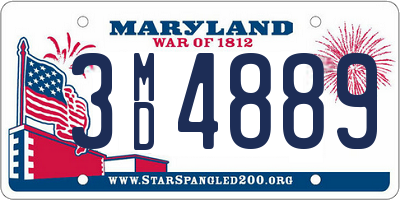 MD license plate 3MD4889