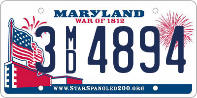 MD license plate 3MD4894