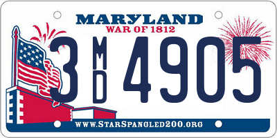 MD license plate 3MD4905