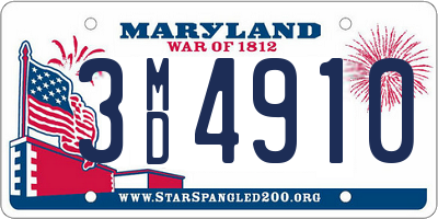 MD license plate 3MD4910