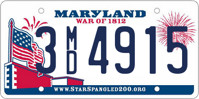 MD license plate 3MD4915