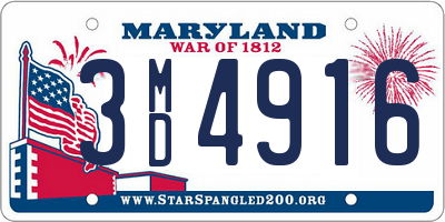 MD license plate 3MD4916