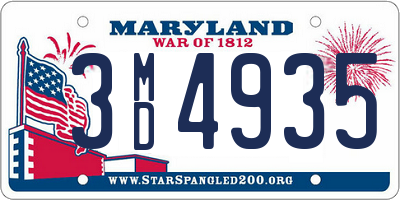 MD license plate 3MD4935