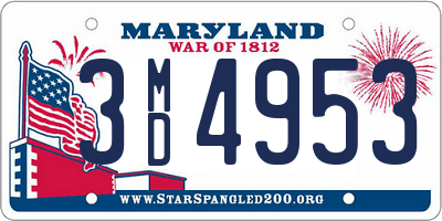MD license plate 3MD4953