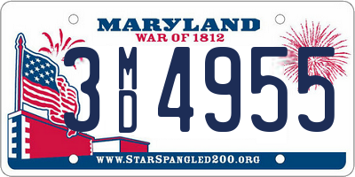 MD license plate 3MD4955